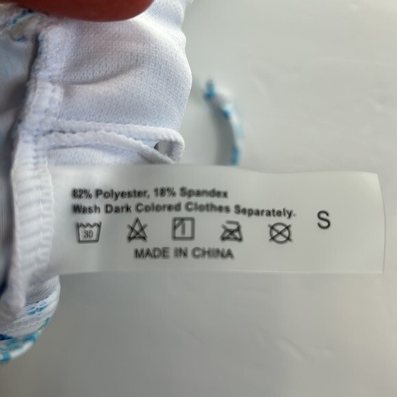 SHEIN Size Small Blue White Ditzy Floral Bikini Swim Top Padded Adjustable Strap - Picture 6 of 6